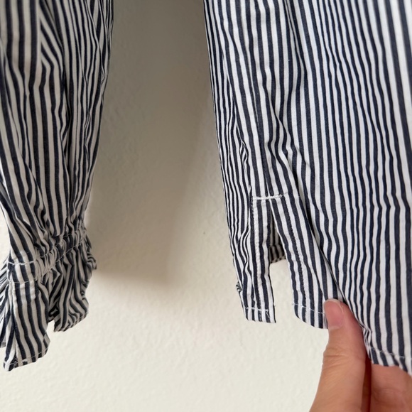 J. Crew Lace Collar Poplin Top Stripe Size XS BS126 Cottagecore Neutral Spring - Picture 7 of 13